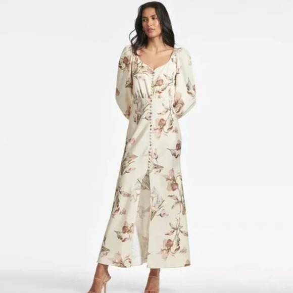 Sachin + Babi Dresses & Skirts - SACHIN + BABI Dress Size 8 NEW AMY Eggshell Venetia Petals Floral Satin